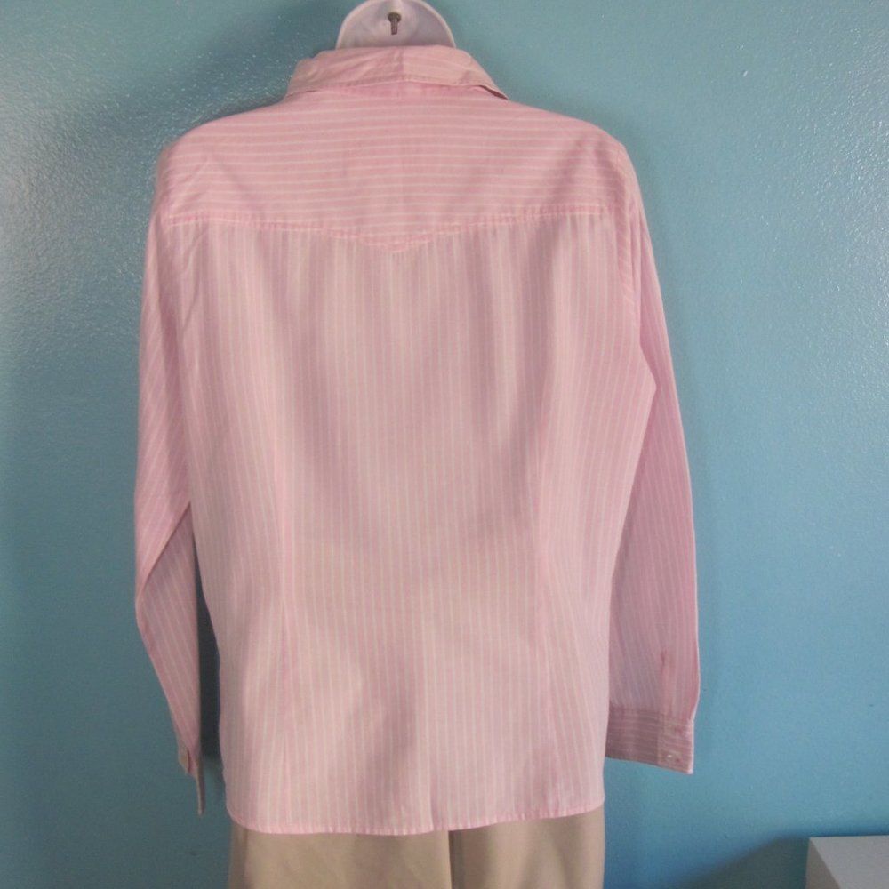 Seidensticker Womens Size 8 Pink Striped Button Front Shirt Size 42 - Picture 4 of 14